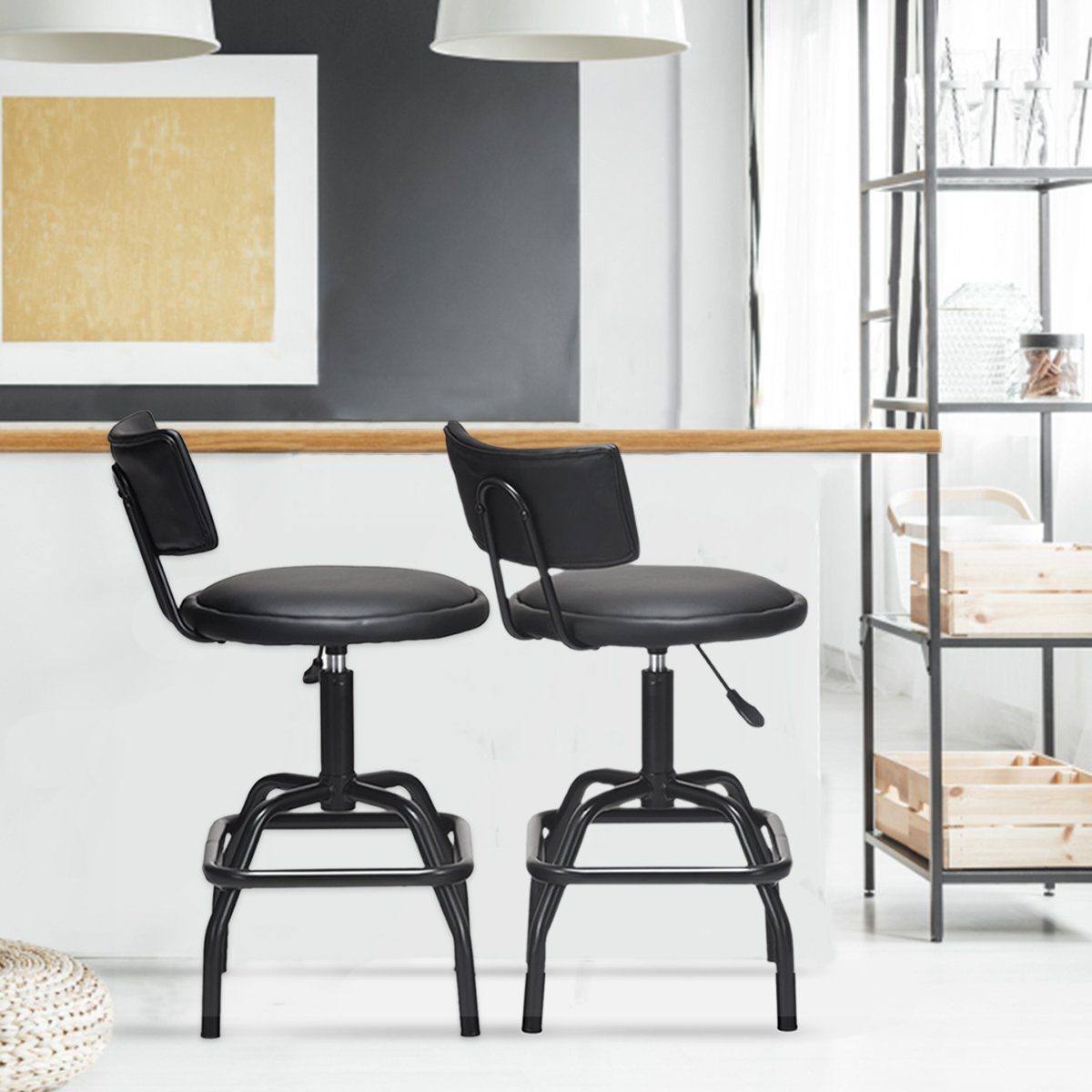 COSTWAY Barhocker, höhenverstellbar 61-72cm, 360° drehbar, günstig online kaufen