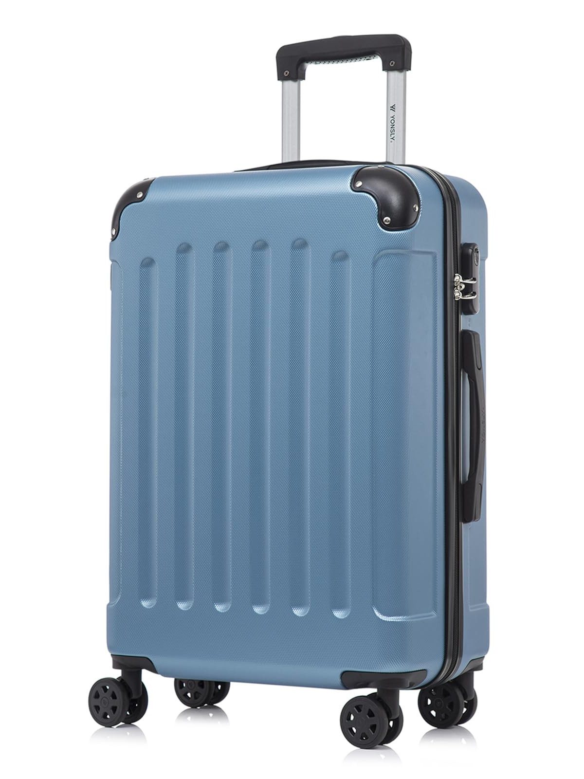 YONSLY Hartschalen-Trolley Hartschalen-Koffer Trolley 360° Rollen, robuster Reisekoffer, 4 Rollen, mit Zahlenschloss, für Business und Urlaub 46/55/66/76 cm