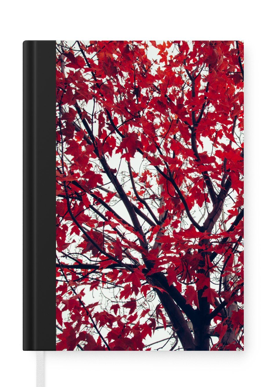 MuchoWow Notizbuch Ahorn - Blätter - Herbst - Natur, Journal, Merkzettel, Tagebuch, Notizheft, A5, 98 Seiten, Haushaltsbuch