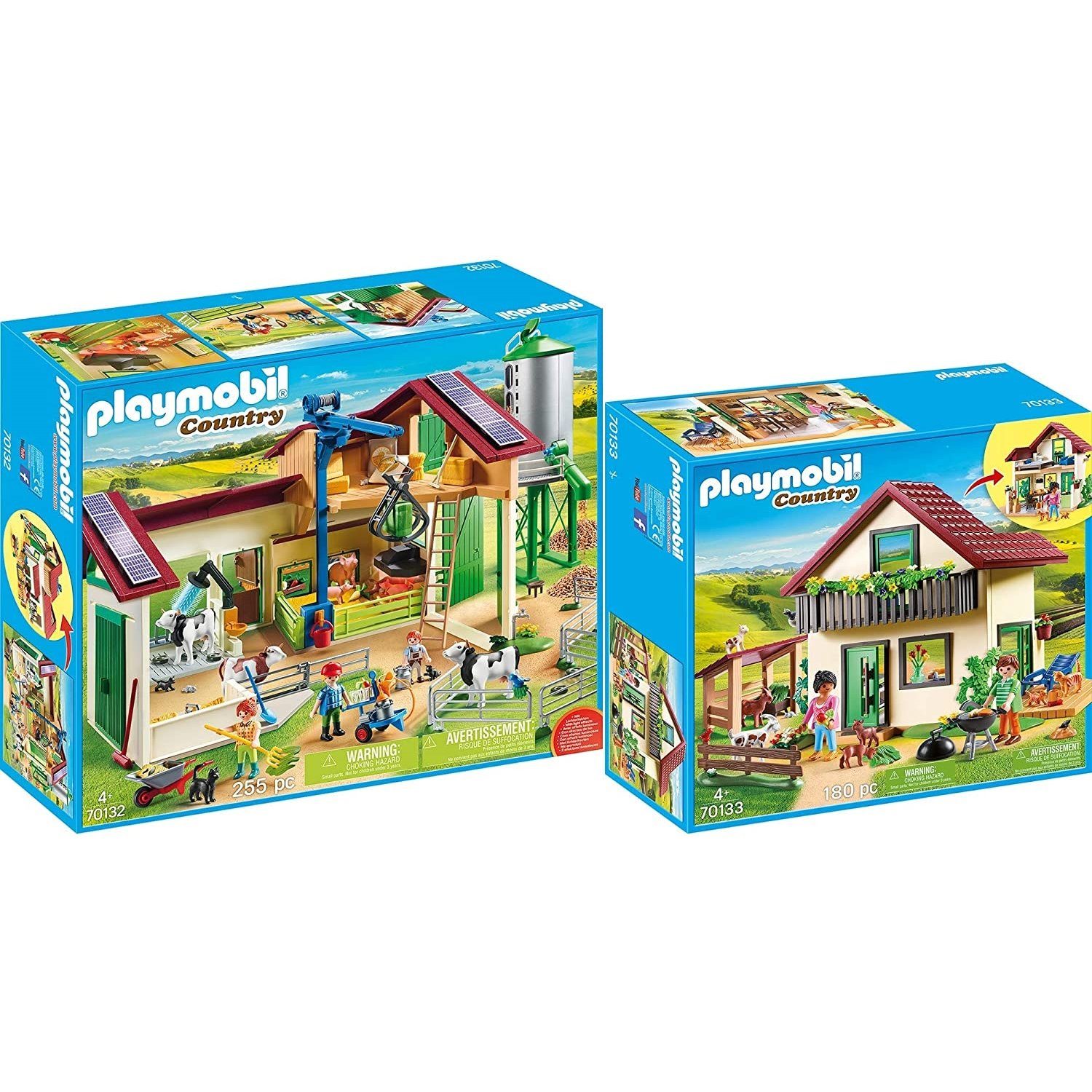 Playmobil® Spielbausteine »70132 70133 Country 2er Set Großer Bauernhof +  Bauernhaus«