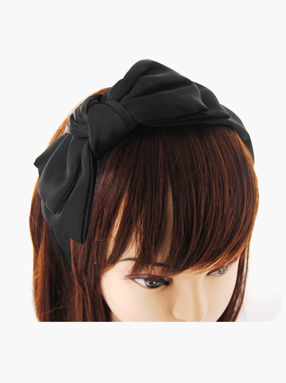Schwarz aus cm, große axy 7,5 Haareifen Doppel Haarreif Schleife Satin Haarband Vintage Damen cm mit Haarreif x 16