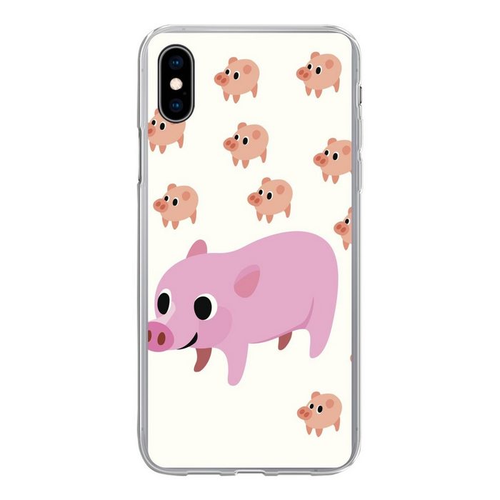 MuchoWow Handyhülle Eine Illustration eines Schweins mit neunzehn Ferkeln Handyhülle Apple iPhone Xs Max Smartphone-Bumper Print Handy