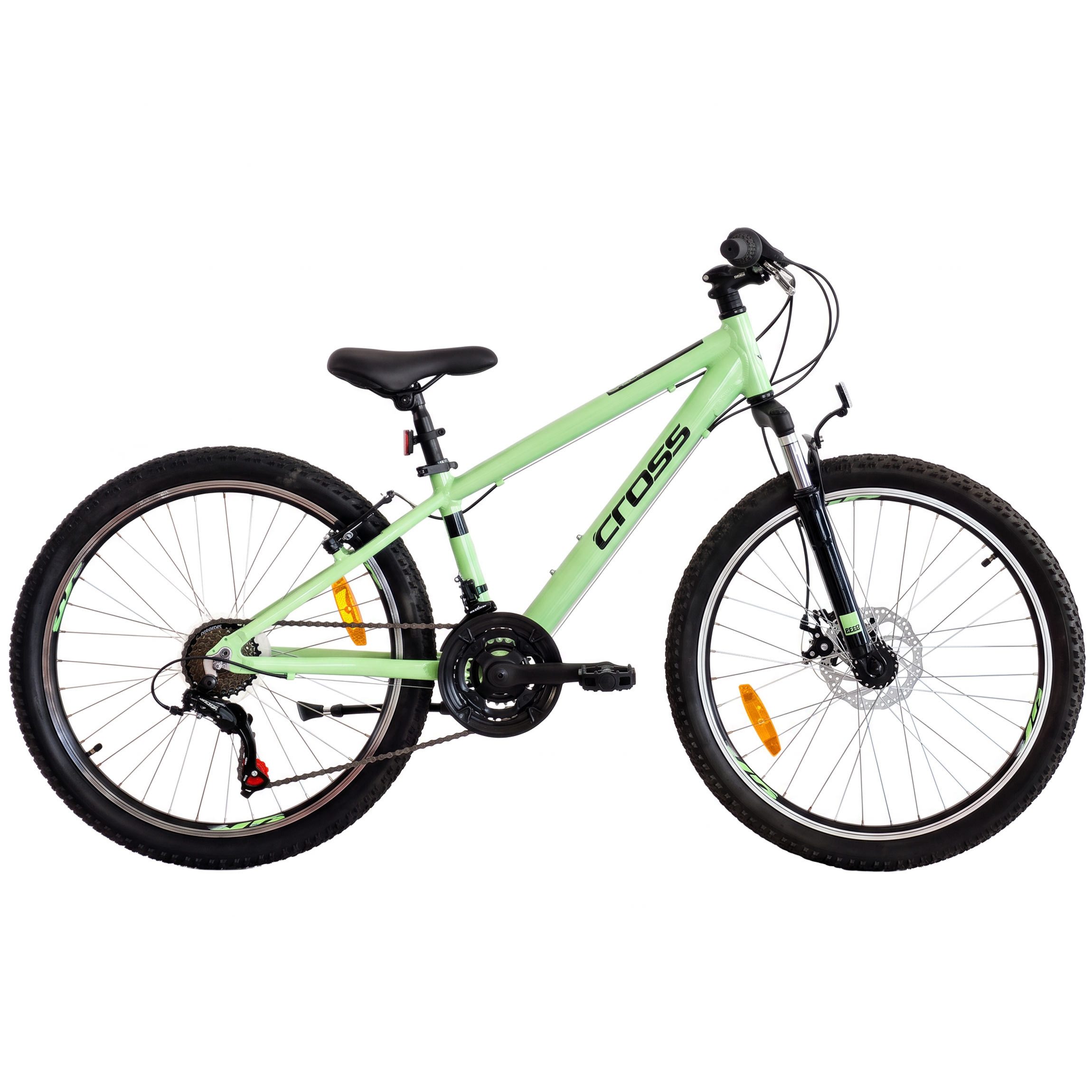 Airtracks Kinderfahrrad 24 MTB Mountainbike Jugend Kinder Alluminium Fahrrad CROSS STELA 21xG, 21 Gang Shimano Tourney Schaltwerk, Kettenschaltung, Mountainbike Kinder Fahrrad 9 - 12 Jahre » KÖRPERGRÖSSE 125-145cm «
