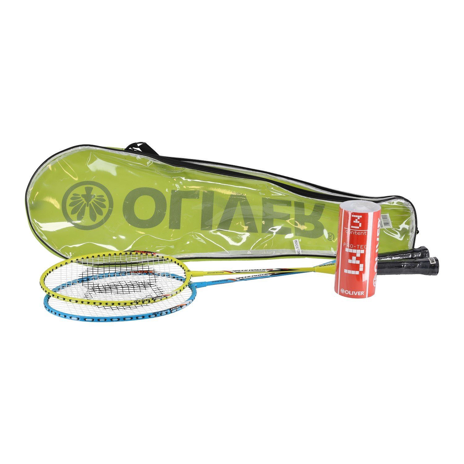 Oliver Badmintonschläger Federball Set Speedpower 850 (2x Ракетки, 3x М'ячі, 1x Hülle)