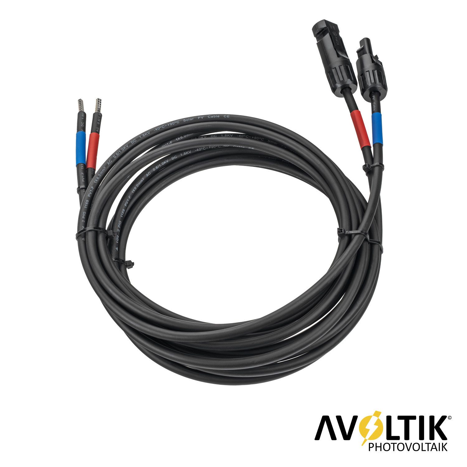 avoltik Batteriekabel Anschlusskabel Verbindungskabel 6mm² PV Solar Kabel Solarkabel, (1000 cm), TÜV geprüft