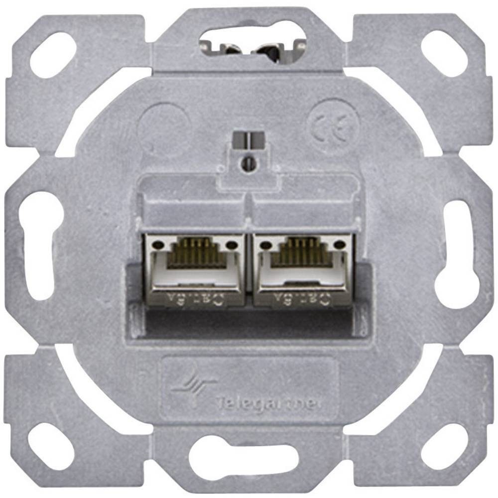 Design-Anschlussdose CAT 6A inkl. 2 Module CAT 6A Netzwerk-Adapter