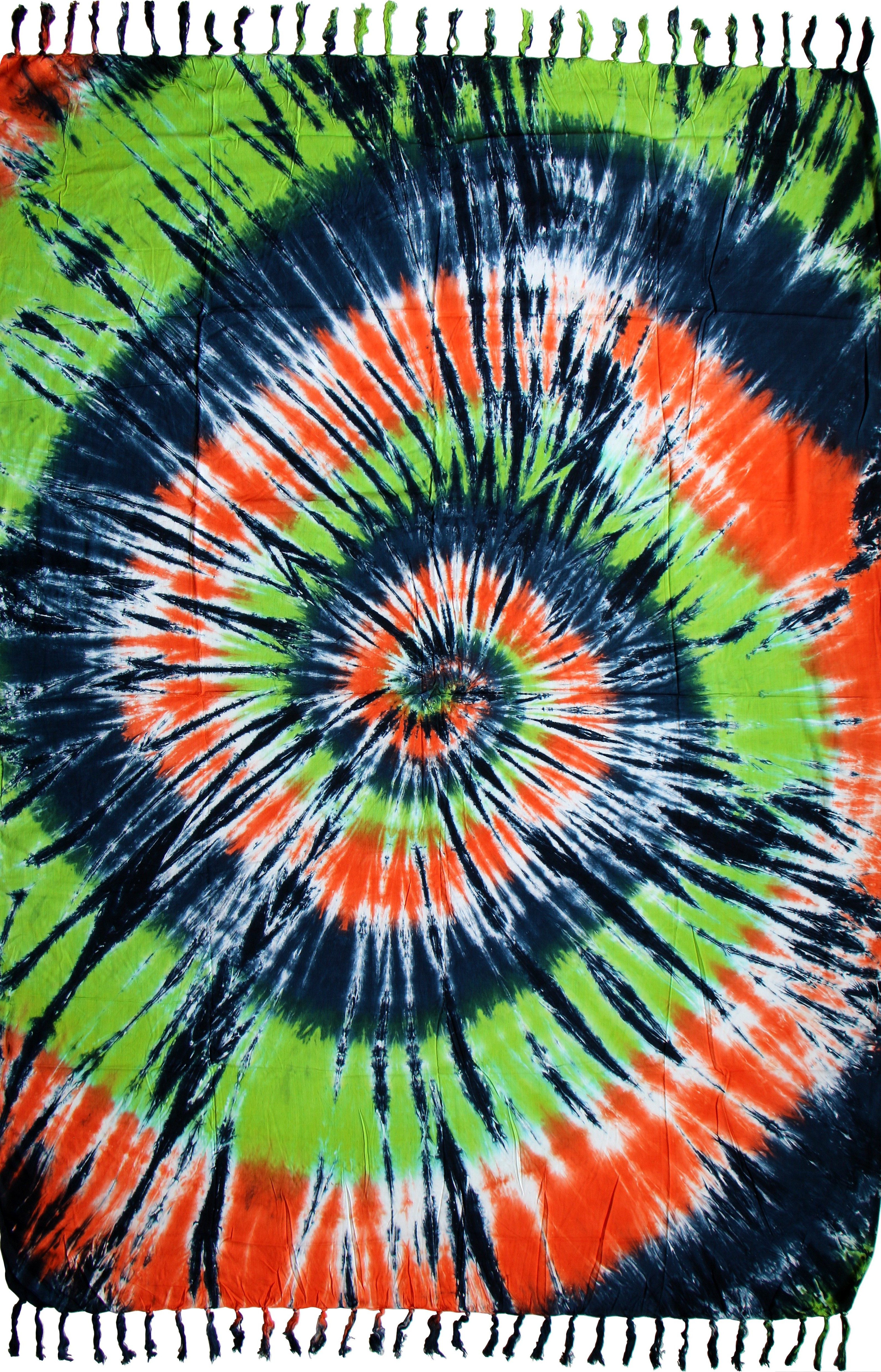 Wogeka Sarong blickdichter Sarong bunt batik als Strandtuch Strandkleid Wickelrock