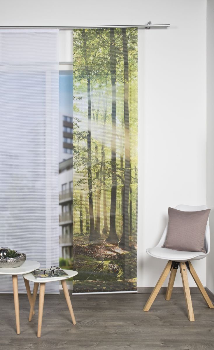 HOME WOHNIDEEN Schiebegardine Vision S Schiebevorhang Digitaldruck Bambus-Optik  (1 St), Lichtschutz, Stoff