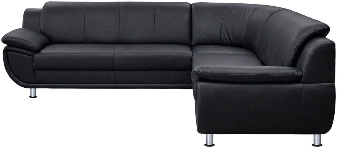 TRENDMANUFAKTUR Ecksofa Rondo wahlweise mit Schlaffunktion, bequeme Armlehnen, L-Form, wahlw.mit Federkern, Füße chromfarben, Unser Dauertiefpreis