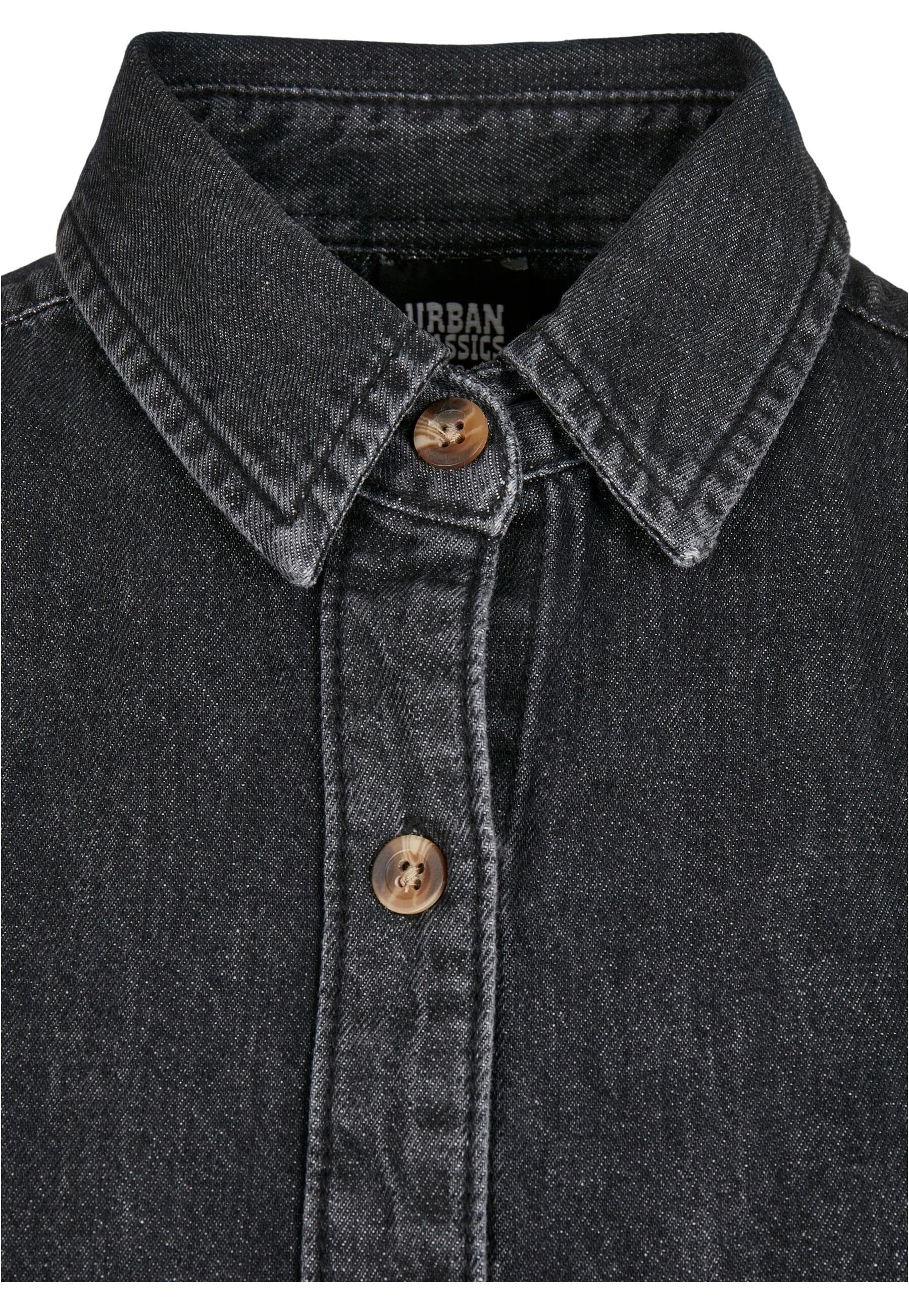 URBAN CLASSICS Klassische Bluse Shirt Denim Ladies washed Damen black Oversized stone