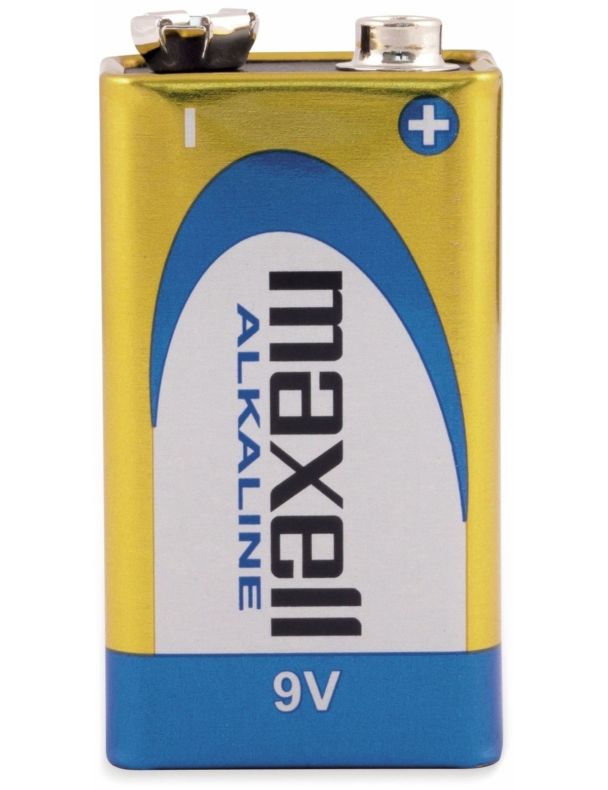 Maxell MAXELL 9V-Blockbatterie Alkaline, 6LR61, Batterie 1 Stück