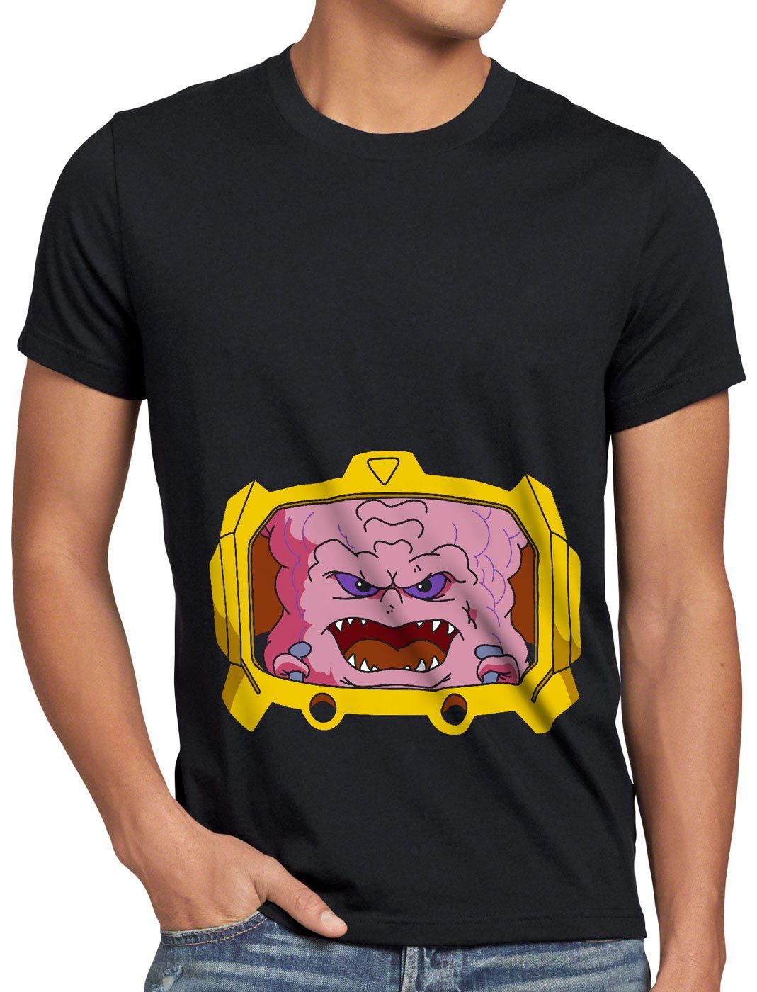schwarz Print-Shirt comic mutant Herren style3 Krang schildkröte turtles T-Shirt teenage