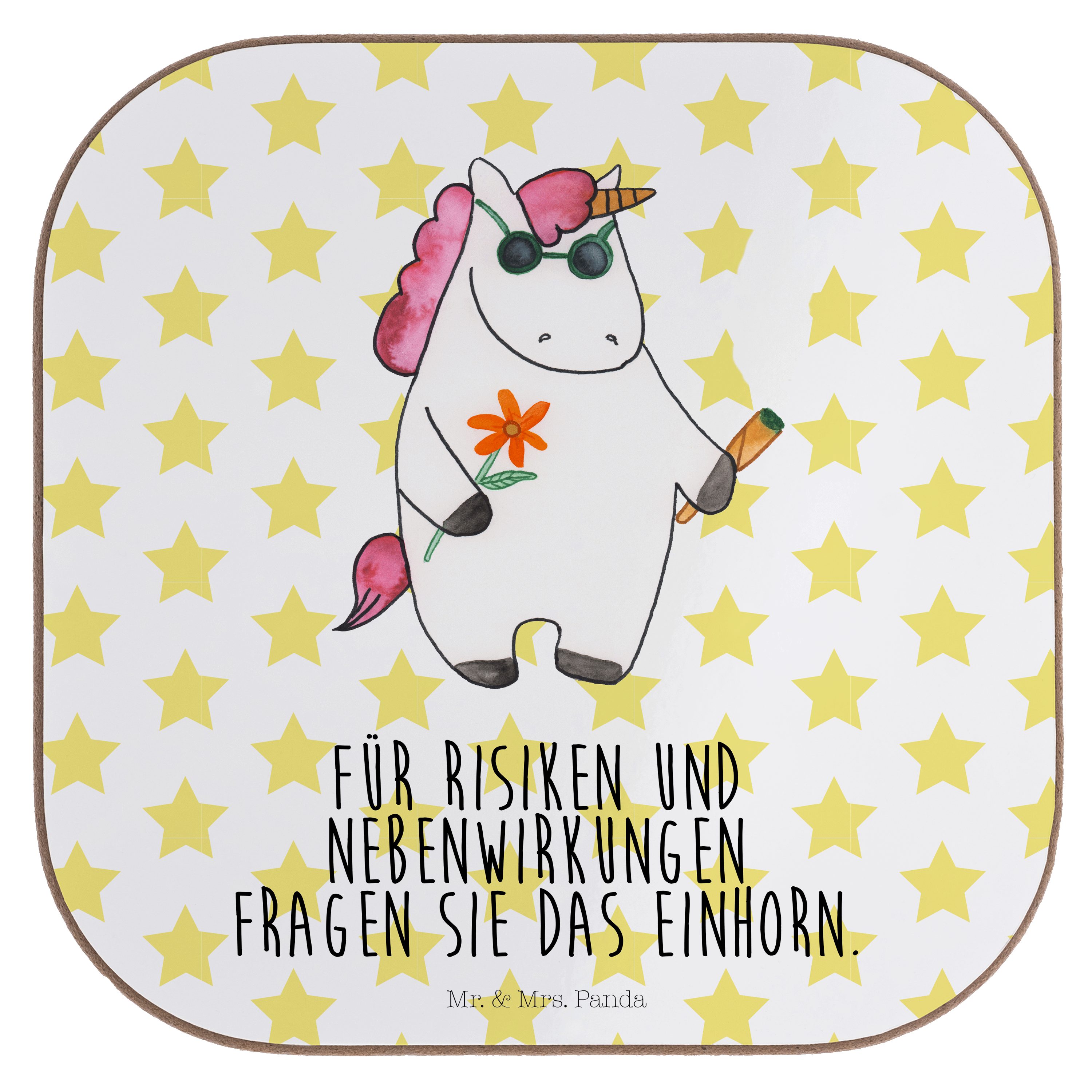 - Mr. Weiß & Getränkeuntersetzer Einhorn Zigarette, Panda Mrs. 1-tlg. - Getränkeuntersetzer, Geschenk, Woodstock