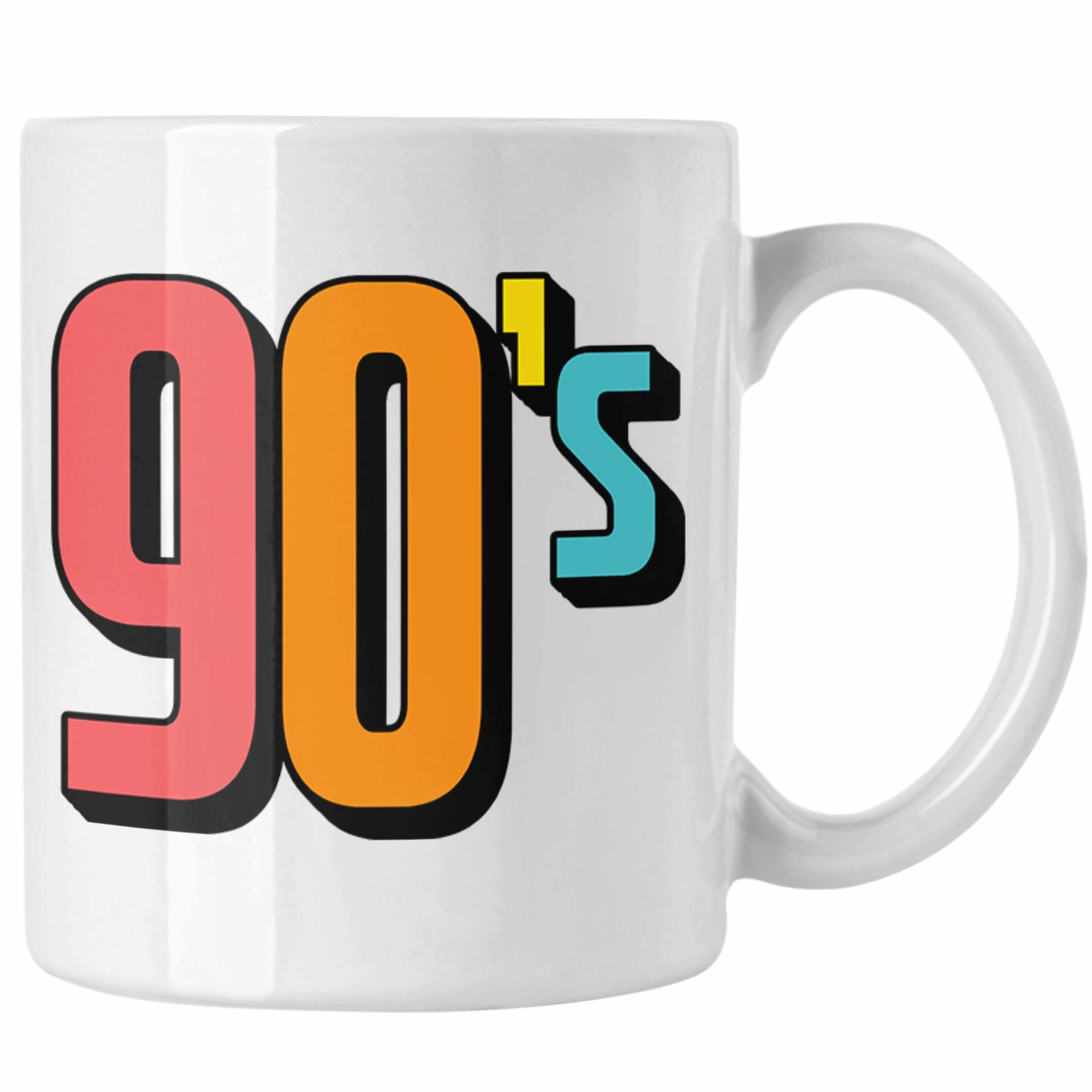 Trendation Tasse 90er Jahre Tasse "90's" - Retro Geschenk für Nostalgiker Weiss