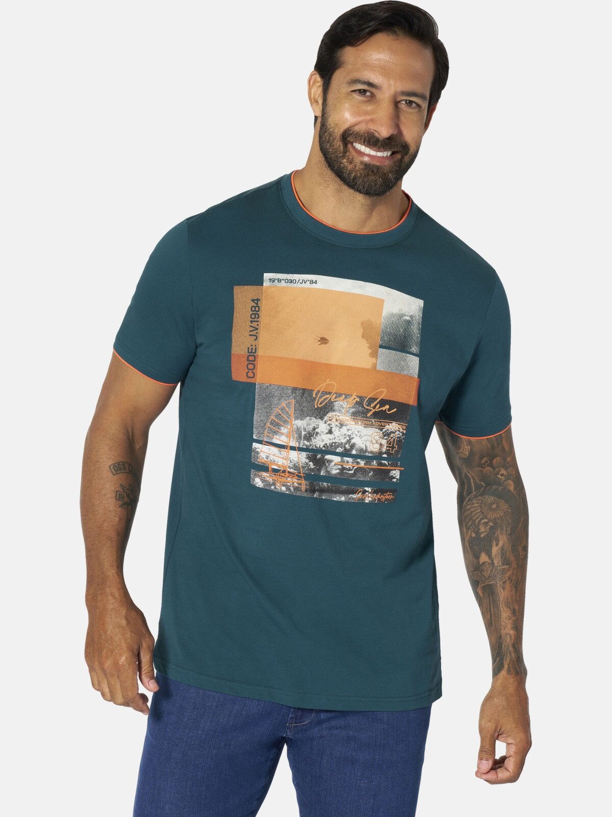 Jan Vanderstorm T-Shirt HAKEJAN mit grafischem Print günstig online kaufen