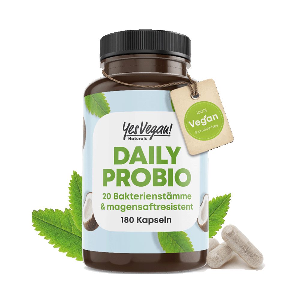 Yes Vegan Daily Probio – 20 Bakterienstämme + Ballaststoffe, 180 Kapseln Kapseln, 1 St., 90 g