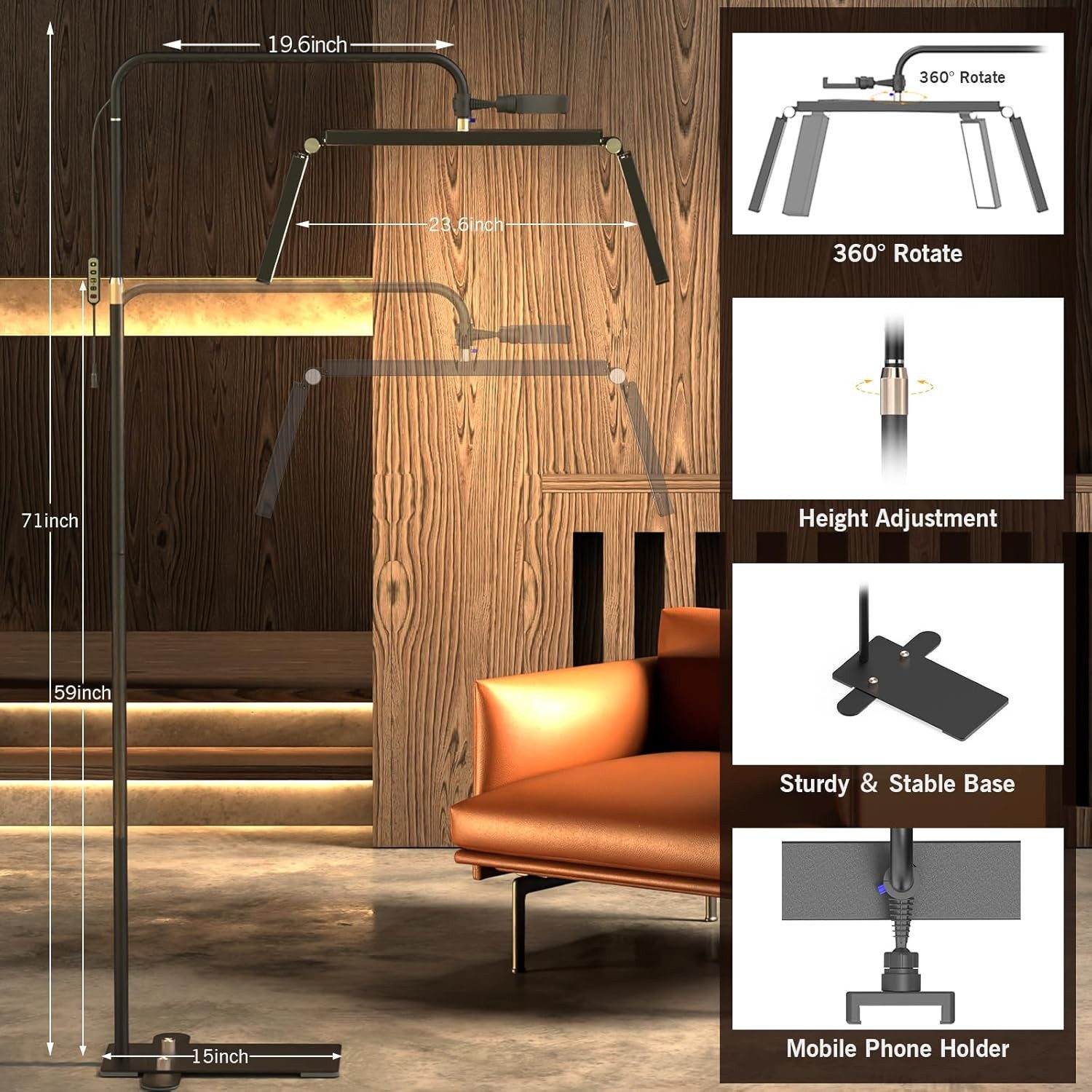 Andoer LED Stehlampe LED Stehlampe Stehlampe Andoer HD-M9X 40W Boden-LED-Vi günstig online kaufen