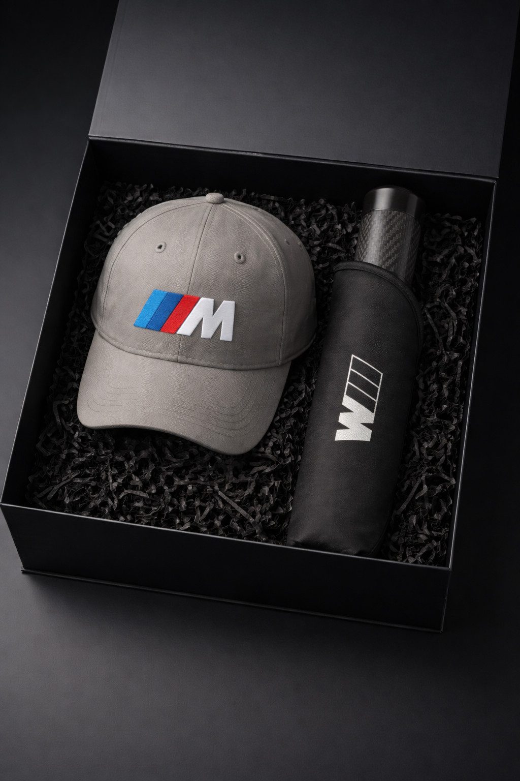 BMW Taschenregenschirm BMW M Perfomance Motorsport Geschenkset Geschenkbox Mütze Regenschirm