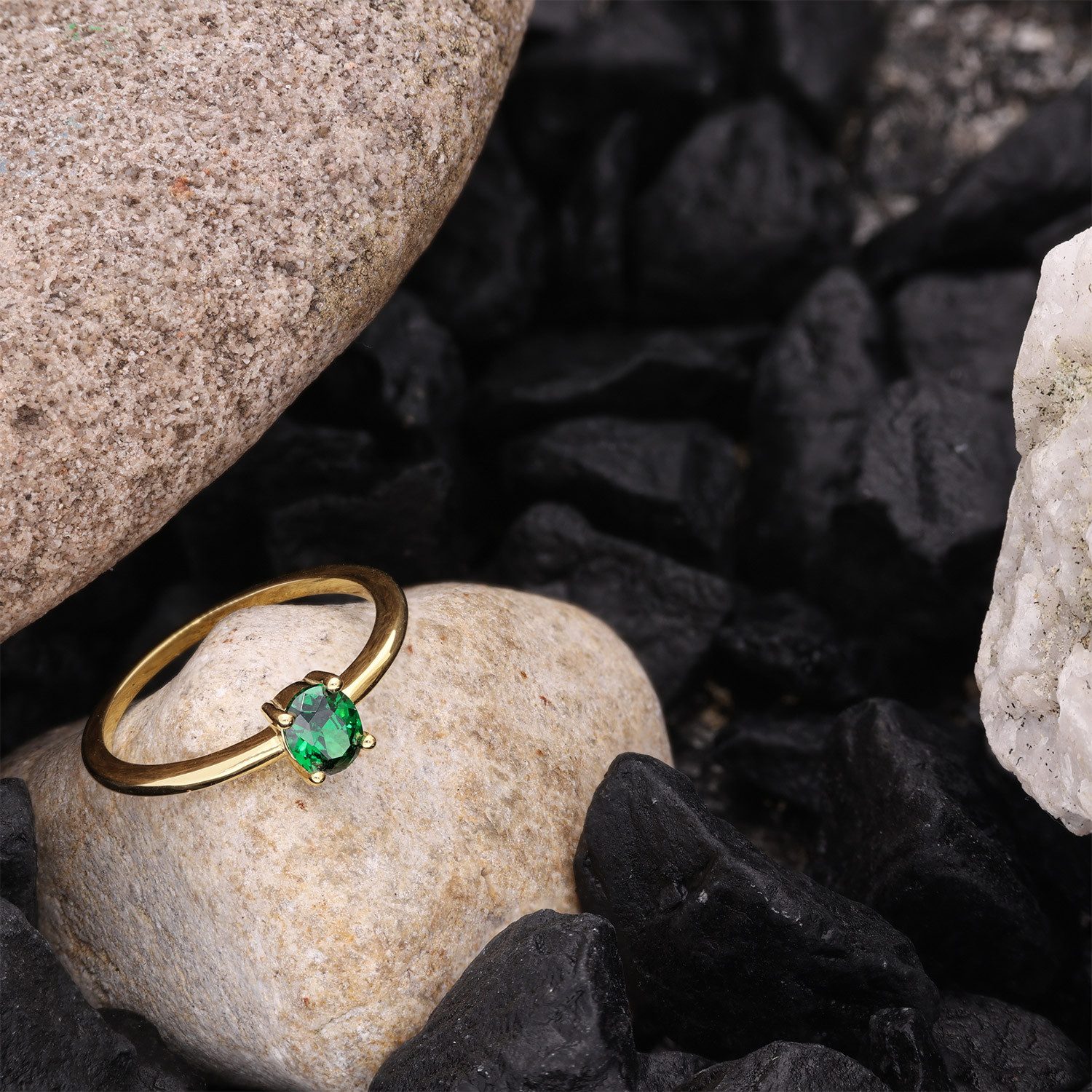 Acalee Goldring Damen333 Gold (8k) Ovaler Zirkonia Grün günstig online kaufen