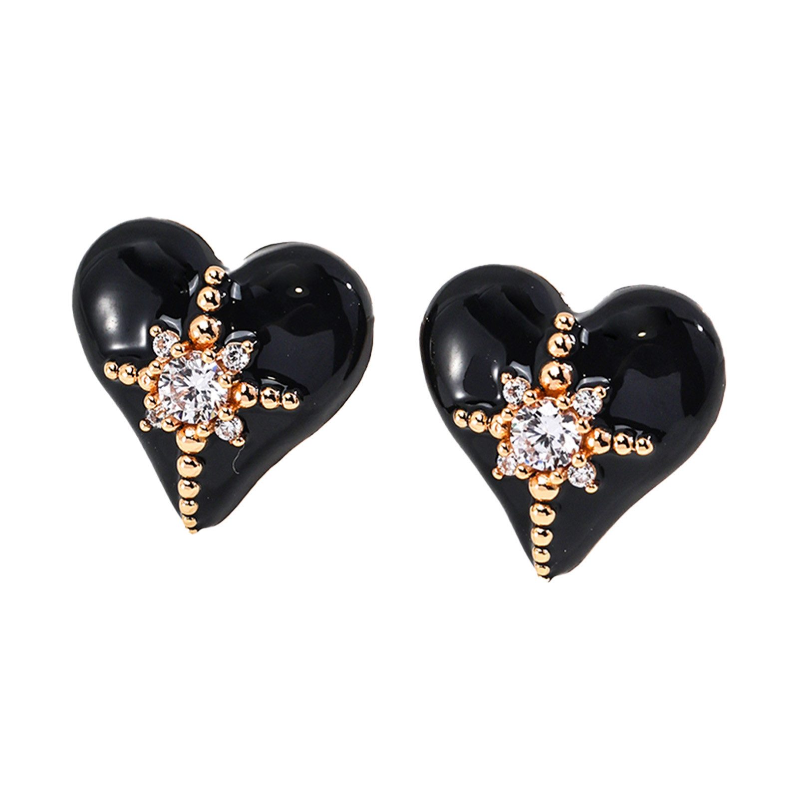 Jumpeak Paar Ohrhänger ohrringe silber 925,ohrringe schwarz,ohrringe herz,ohrringe mädchen, 18kohrringe vergoldet,ohrringe damen,geschenk freundin,damen geschenk