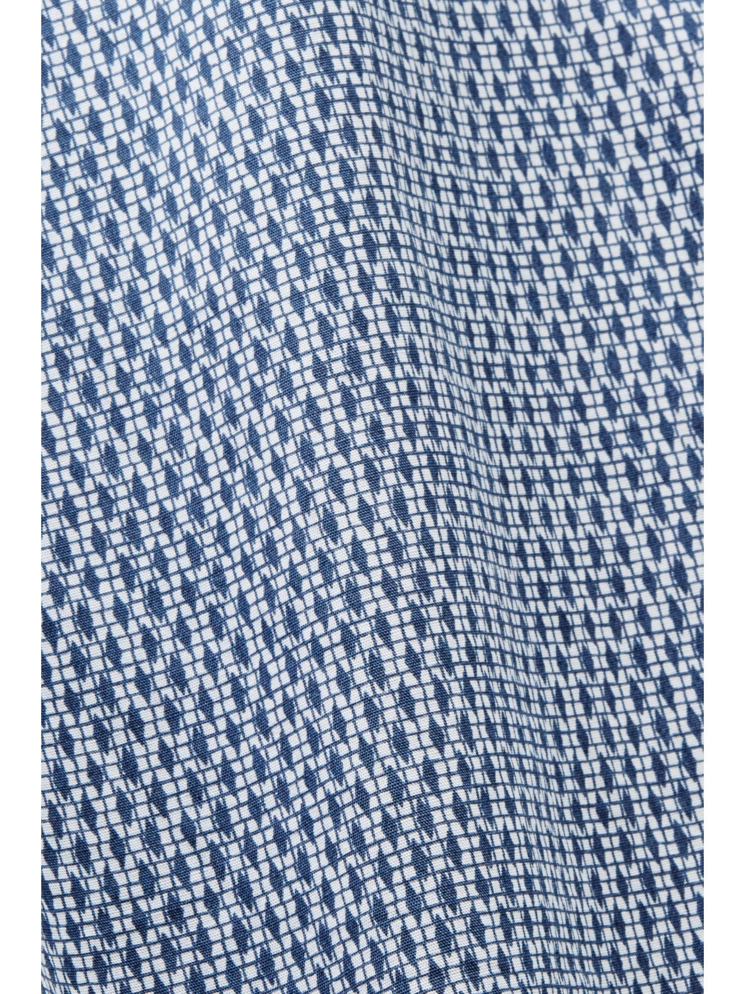 Print Esprit BLUE GREY Collection Businesshemd bequemer in Passform Baumwollhemd mit