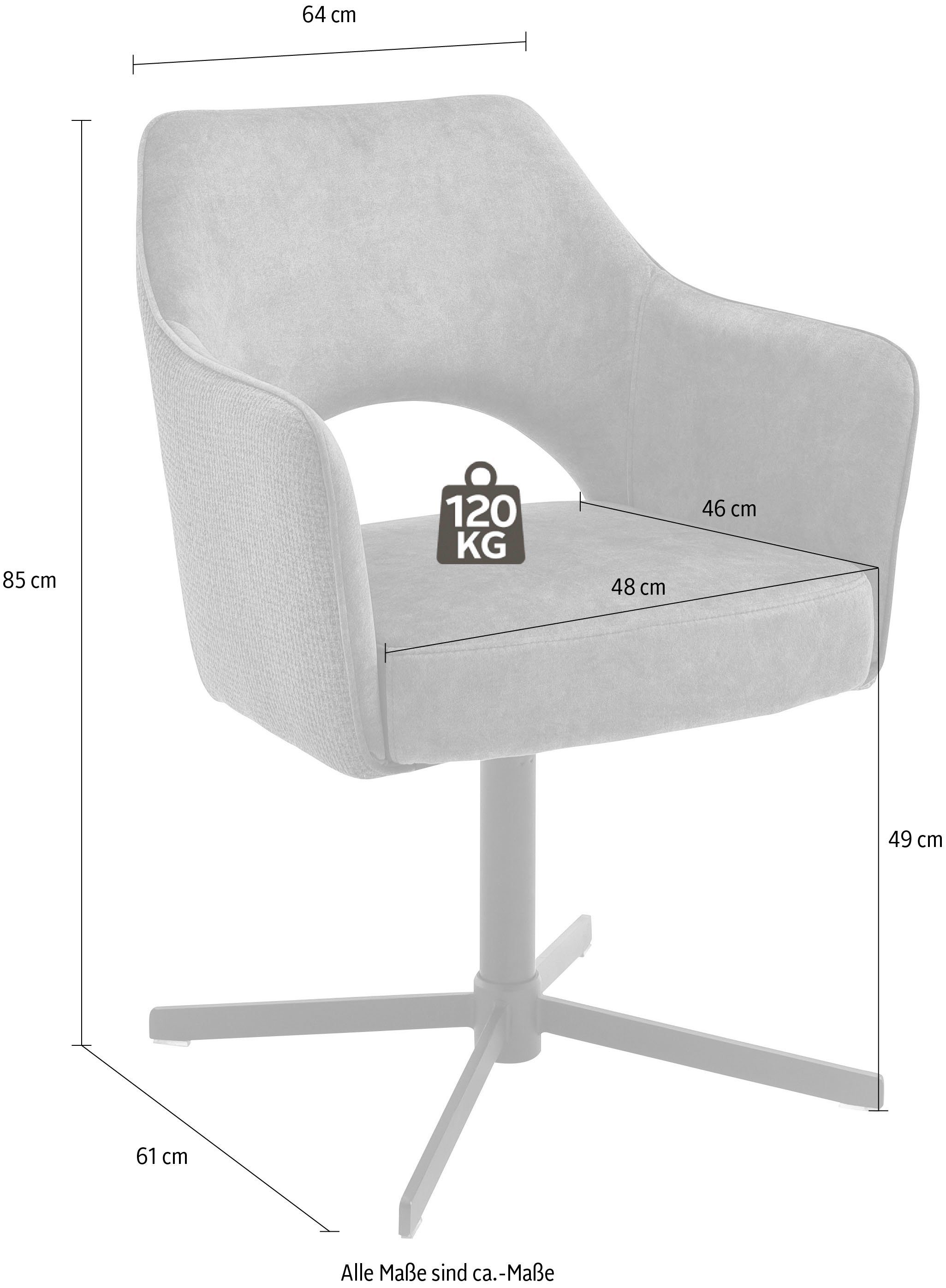 MCA furniture 2 mit Kg belastbar Stoffbezug, Valetta Olive | (Set, Esszimmerstuhl Olive St), 120 bis drehbar 360° Nivellierung