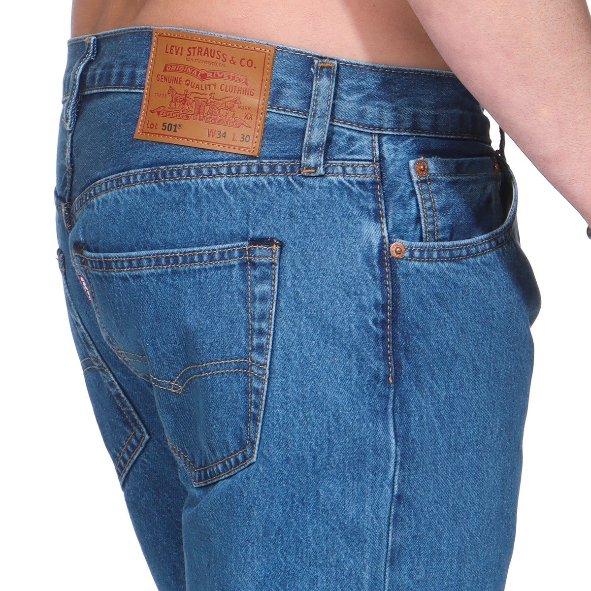 Levi's® Straight-Jeans Herren Jeans 501® LEVI'S ORIGINAL gerader Passform, robuster Denim 5-Pocket-Style – Bild 4 von 5