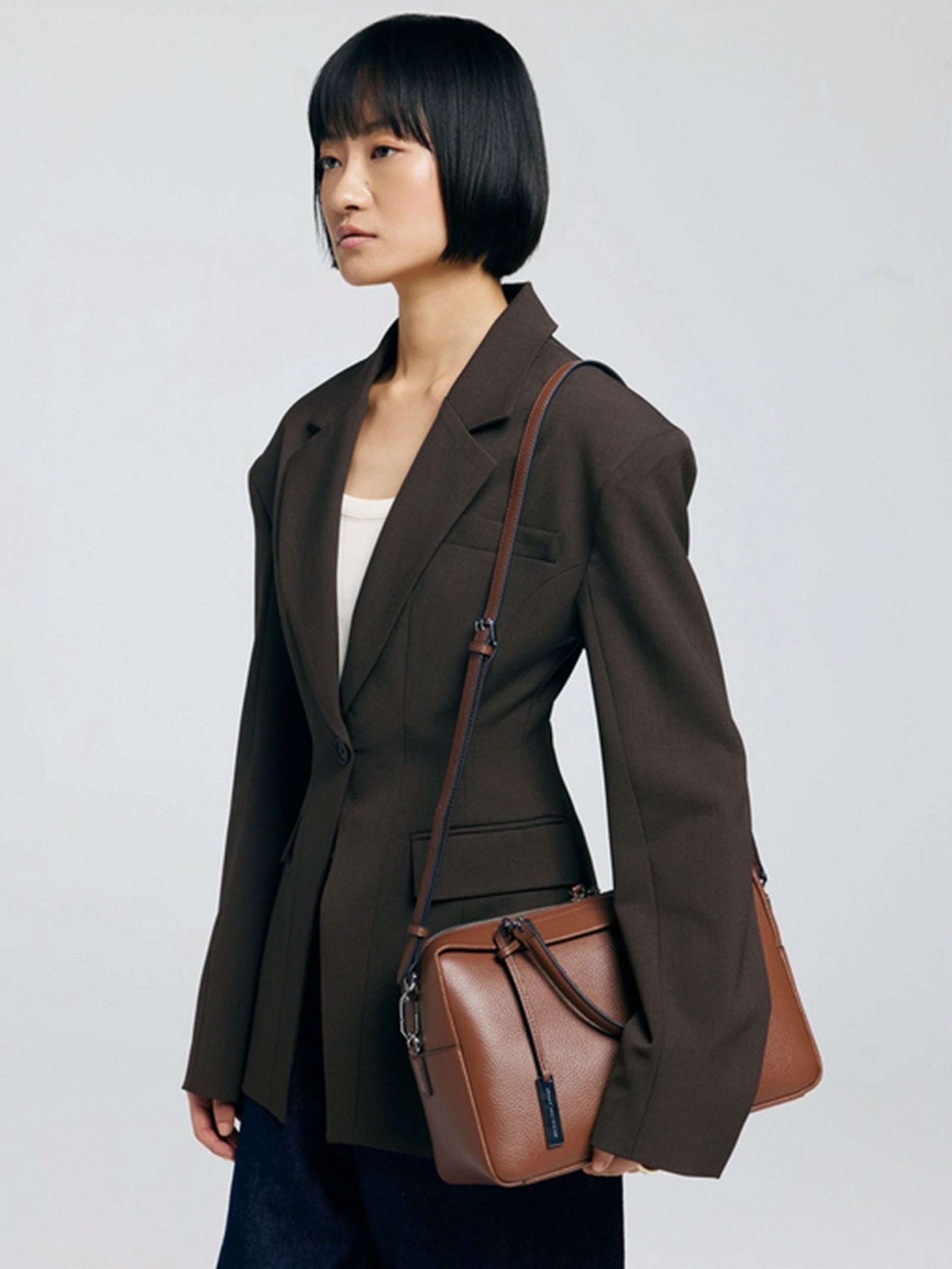 Smaak Amsterdam Handtasche LUUK - elegante Ledertasche mit Reißverschluss