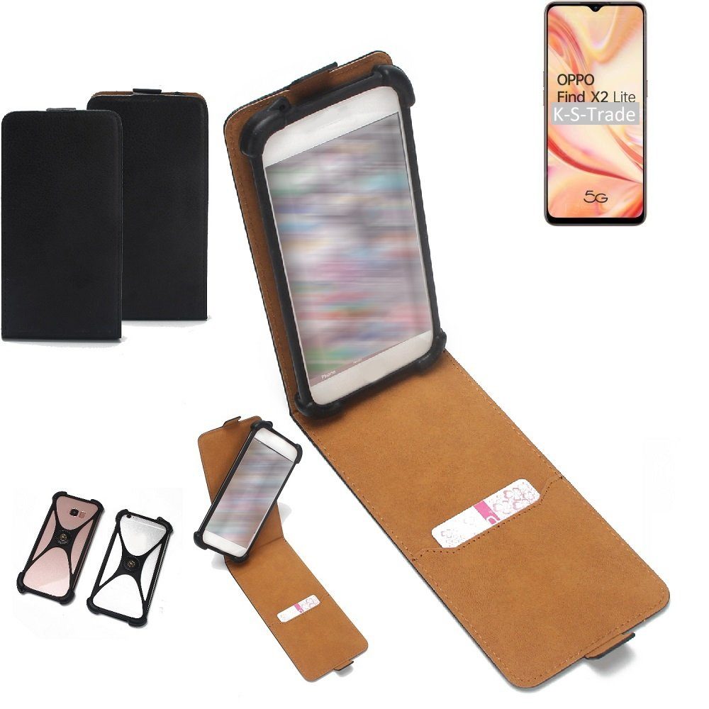 K-S-Trade Handyhülle für Oppo Find X2 Lite, Handyhülle Schutzhülle Hülle Case Cover Flip Style Bumper