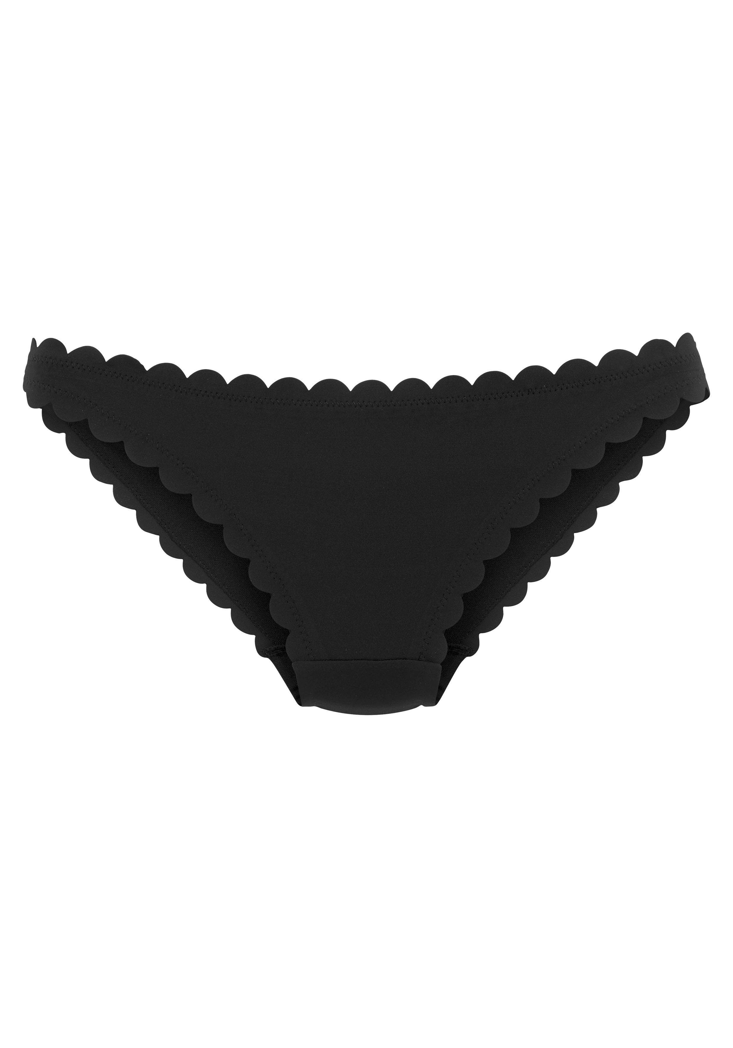 LASCANA Brasilien-Form Scallop Bikini-Hose in knapper schwarz