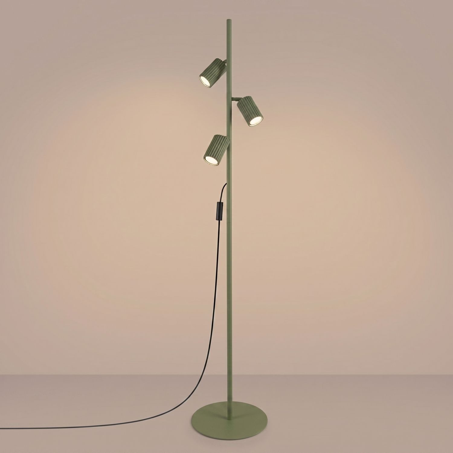 Licht-Erlebnisse Stehlampe BERTA, ohne Leuchtmittel, GU10 155 cm hoch verstellbar 3-flammig Modern Stehleuchte