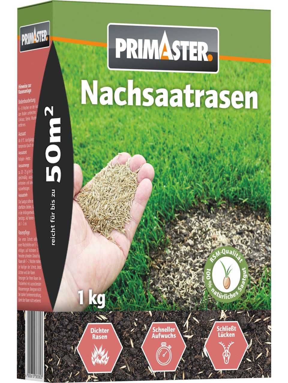 Primaster Rasensamen Primaster Nachsaatrasen 1 kg für ca. 50 m²