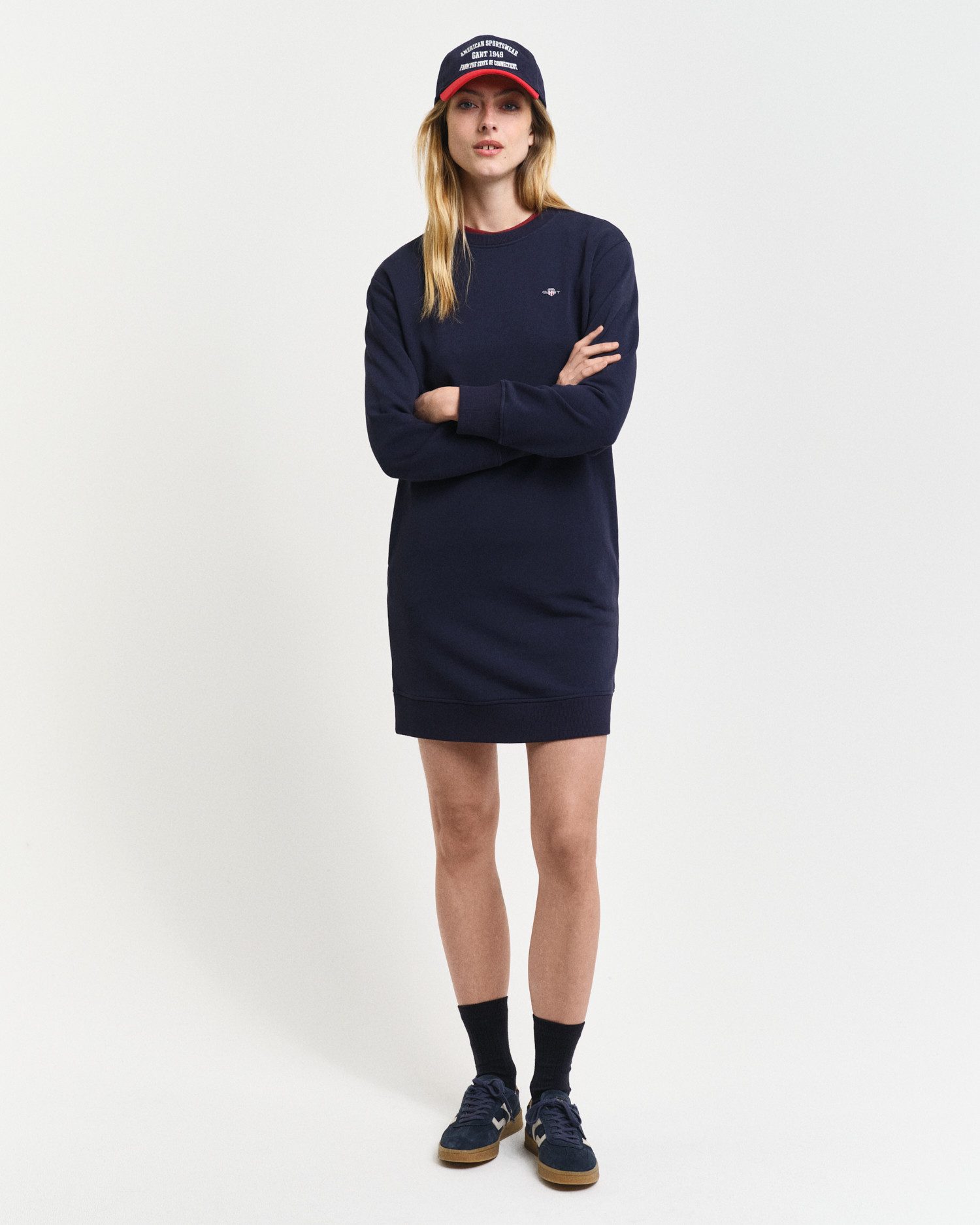 Gant Sweatkleid SHIELD C-NECK SWEAT DRESS Shield Sweatkleid mit Rundhalsaus günstig online kaufen