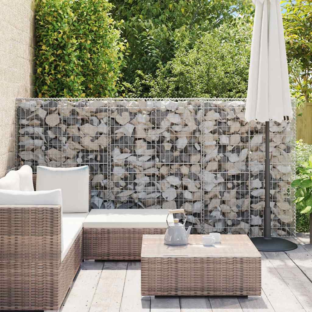 vidaXL Gartenzaun Steinkorb Gabione mit Deckeln Verzinkter Draht 150×100×30 cm, (1-St)