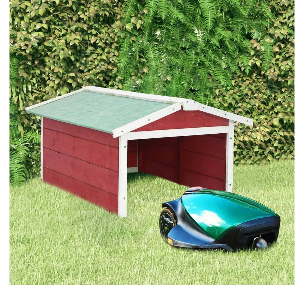 vidaXL Mähroboter-Garage, Roboter-Rasenmäher Garage 72x87x50 cm Rot Weiß Tannenholz vidaXL Mähroboter-Garage, Roboter-Rasenmäher Garage 72x87x50 cm Rot Weiß Tannenholz