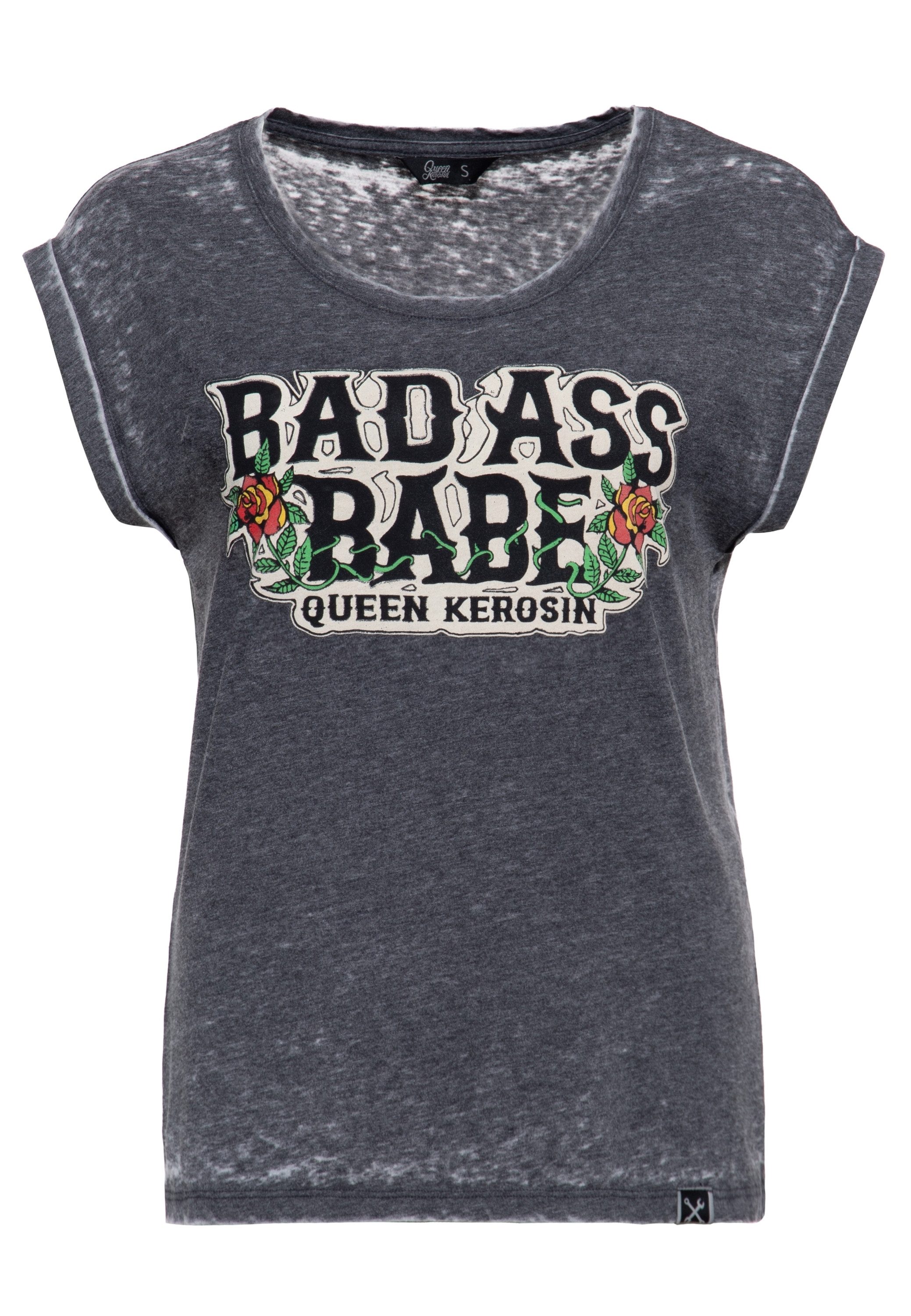 T-Shirt Donna Queen Kerosin She Devils On Wheels – Bianco, Slim Fit, Stampa Vintage Anni 50