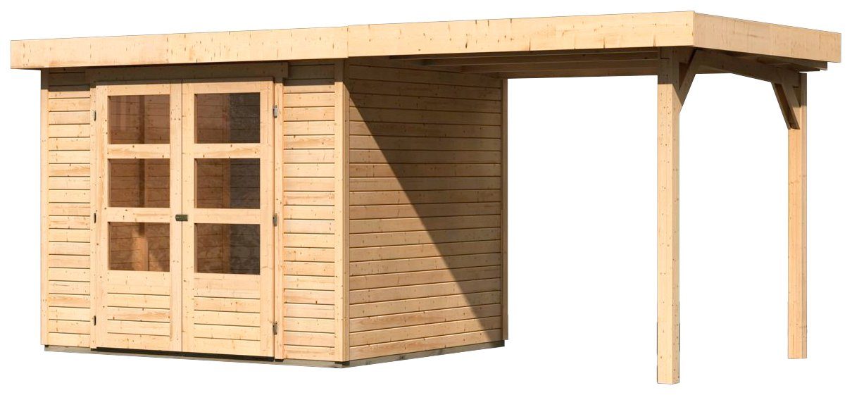Karibu Gartenhaus Arnis, BxT: 266x238 cm, (Set), mit Anbaudach 2,40 m Breite