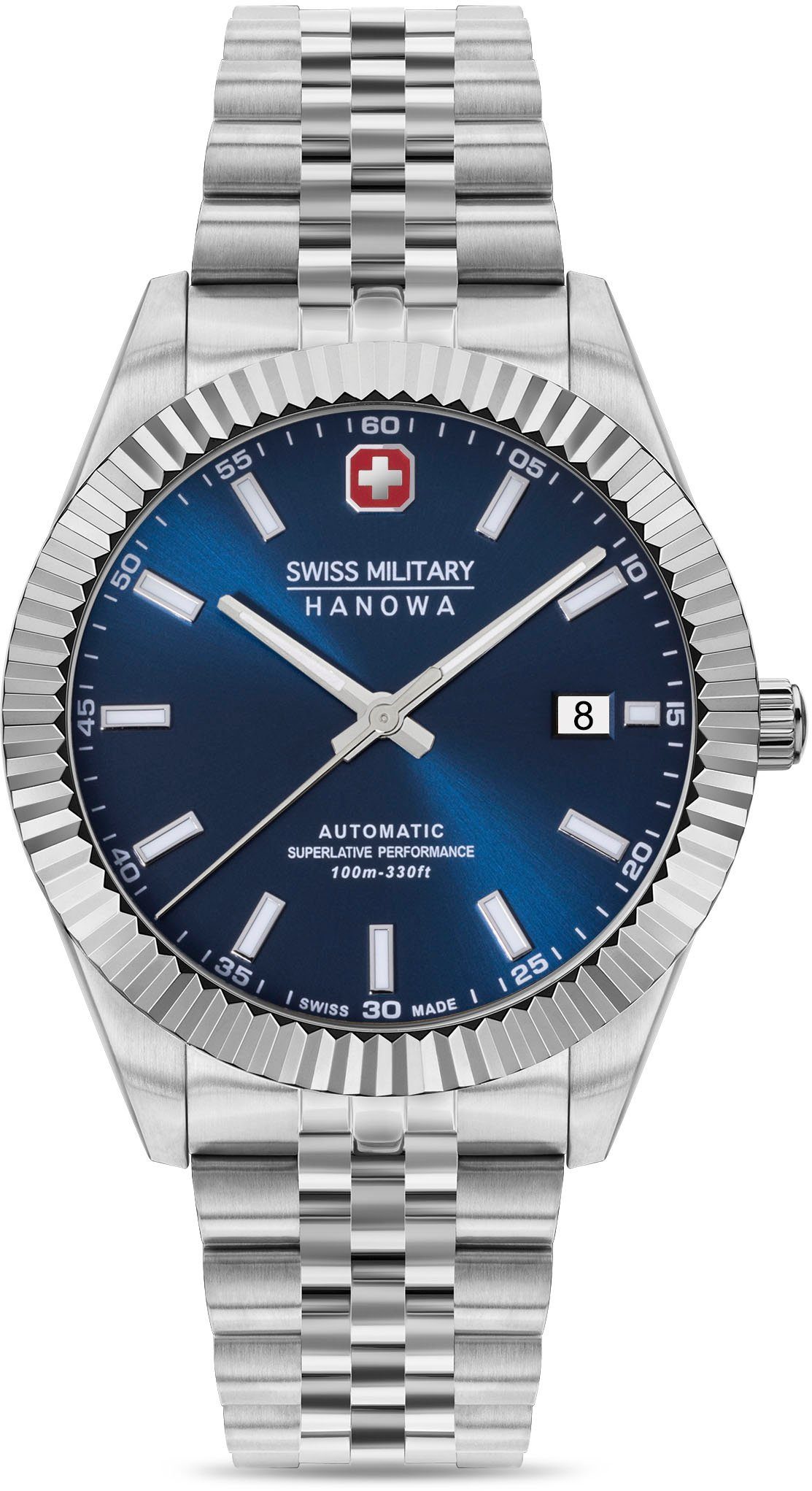 Swiss Military Hanowa Quarzuhr AUTOMATIC DILIGENTER, SMWGL0002102, Armbanduhr, Schweizer Uhr, Datum, Saphirglas, Swiss Made