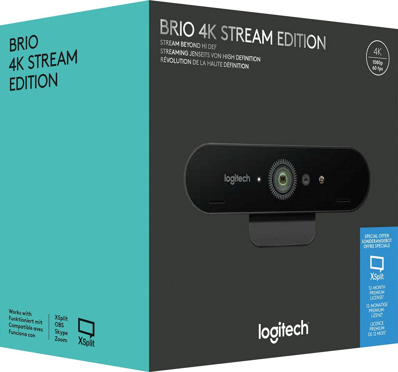 Logitech BRIO 4K STREAM HD, (Infrarot) Webcam EDITION (4K Ultra IrDA