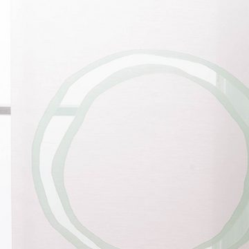SCHÖNER LEBEN. Stoff Schiebegardinen Meterware Ausbrenner Swirl Kreise weiß grün 60cm Br, made in Germany