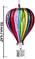 BRUBAKER Christbaumschmuck »Mundgeblasene Baumkugel Heißluftballon«, Lustige Weihnachtskugel Bunt, schwebende Weihnachtsdekoration aus Glas, handbemalt - ca. 11 cm, Bild 2