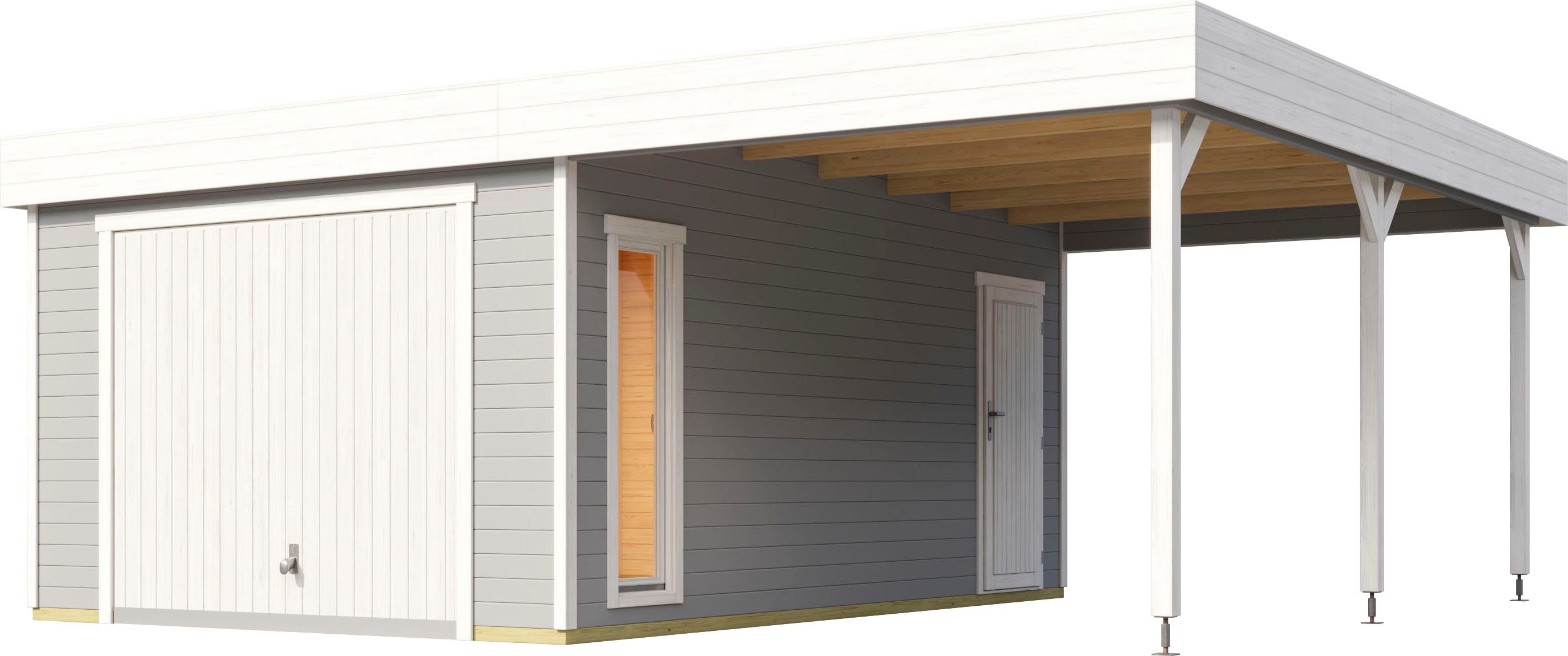 LASITA MAJA Garage Bahamas (Set, Mit zusätzliche Eingang), Garage + Schwingtor