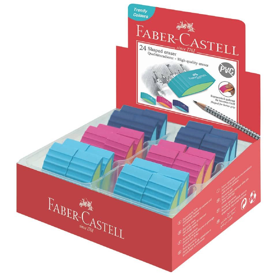 Faber-Castell Radiergummi Faber-Castell 183049 Kunststoff-Radierer BICOLOR, sortiert