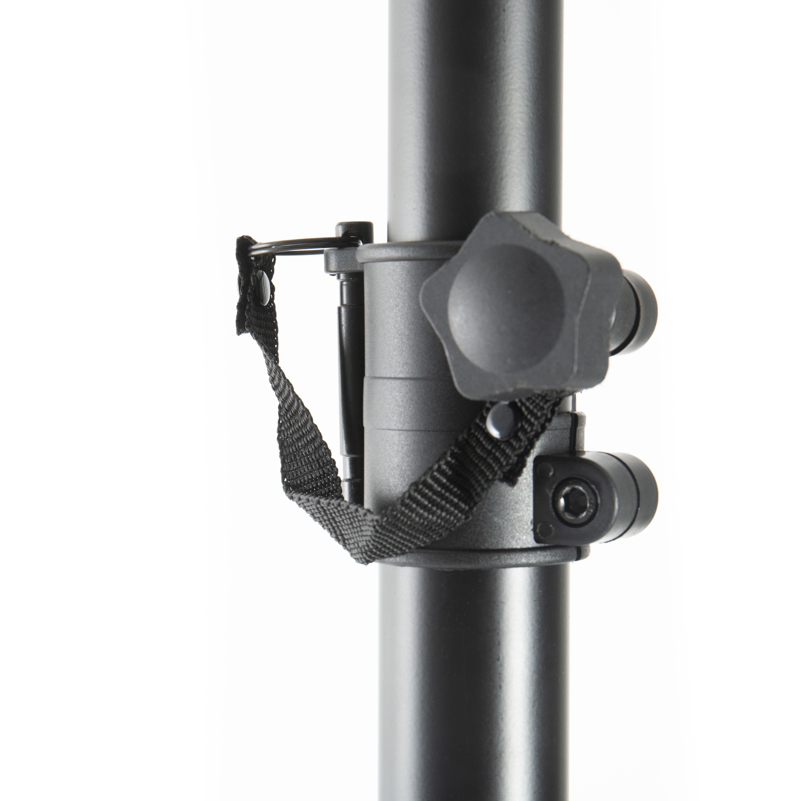 MUSIC STORE Lautsprecherständer, (Box-1 MKII Stahl Lautsprecherstativ - Höhenverstellbar 125-195 cm Max Belastbarkeit 30Kg Robust Leicht Schwarz Pulverbeschichtet - Ideal für Sicheren Boxenstand, Lautsprecher Stative, Boxenständer, Lautsprecherstativ, höhenverstellbar, robust)