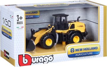 Bburago Spielzeug-Auto New Holland Radlader W170D (gelb, Maßstab 1:50), detailliertes Modell