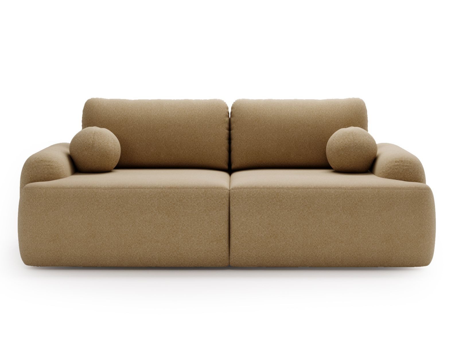 Compleo Schlafsofa rundes Design, Designer Sofa boucle- Teddy OLIO, Modern günstig online kaufen