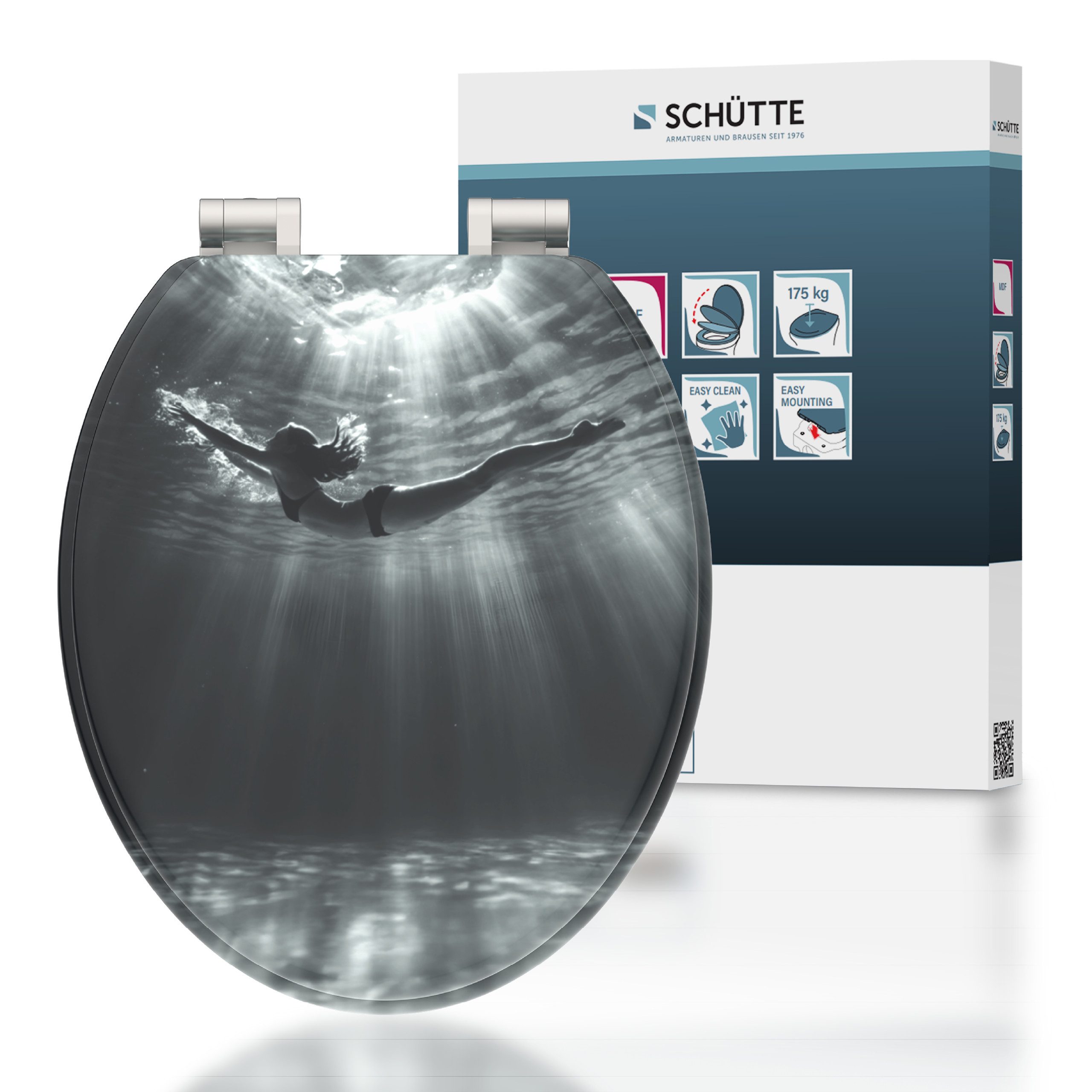 Schütte WC-Sitz DEEP DIVE, aus MDF mit Absenkautomatik, kratzfest und bruch günstig online kaufen