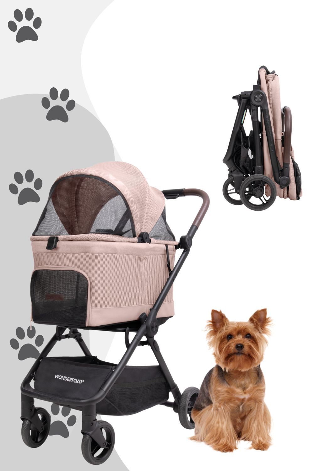 Wonderfold Hunde-Transportbox Bella Tier Transportwagen / Hunde Buggy