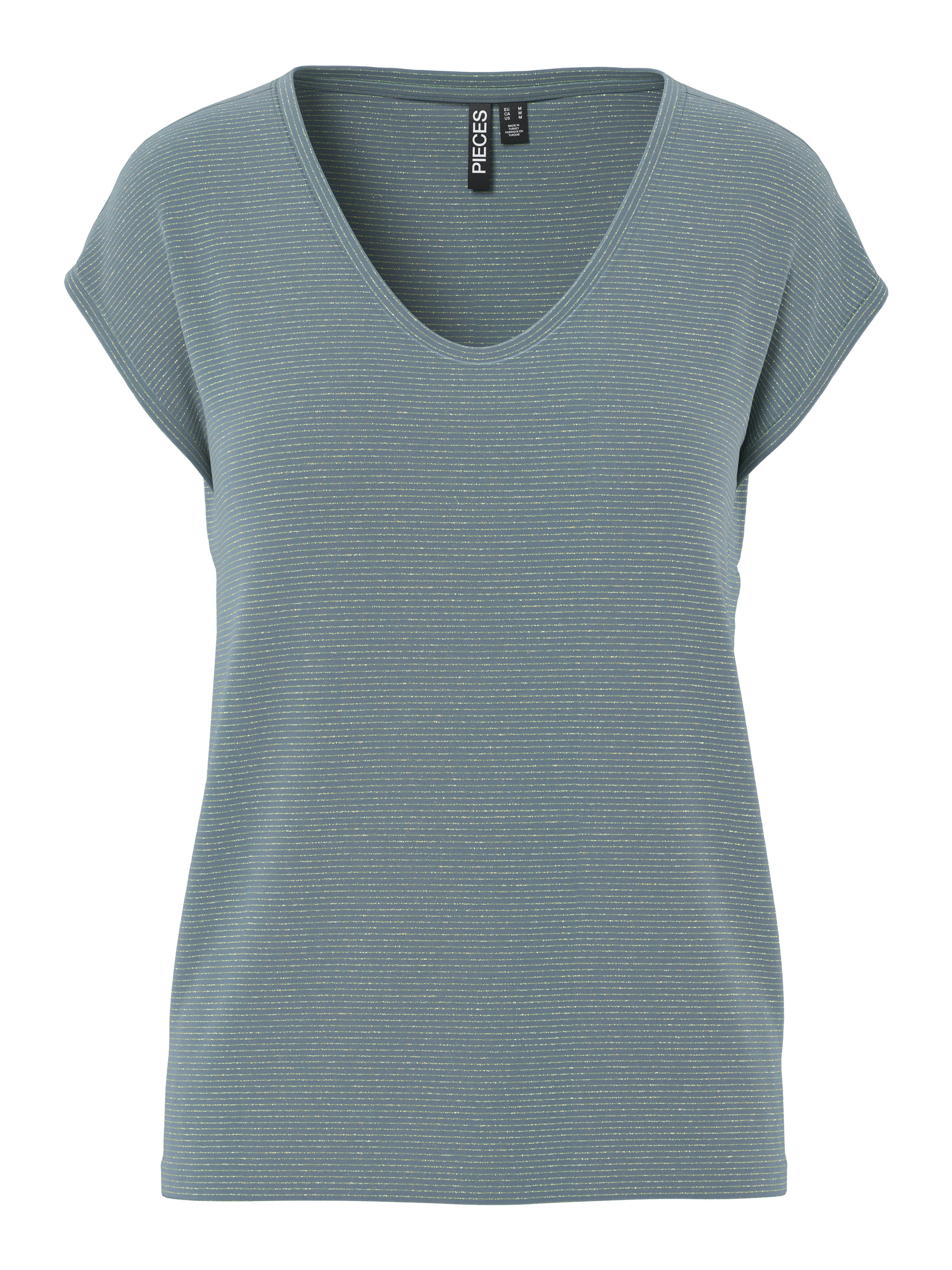 pieces T-Shirt PC BILLO mit Glitzerstreifen günstig online kaufen