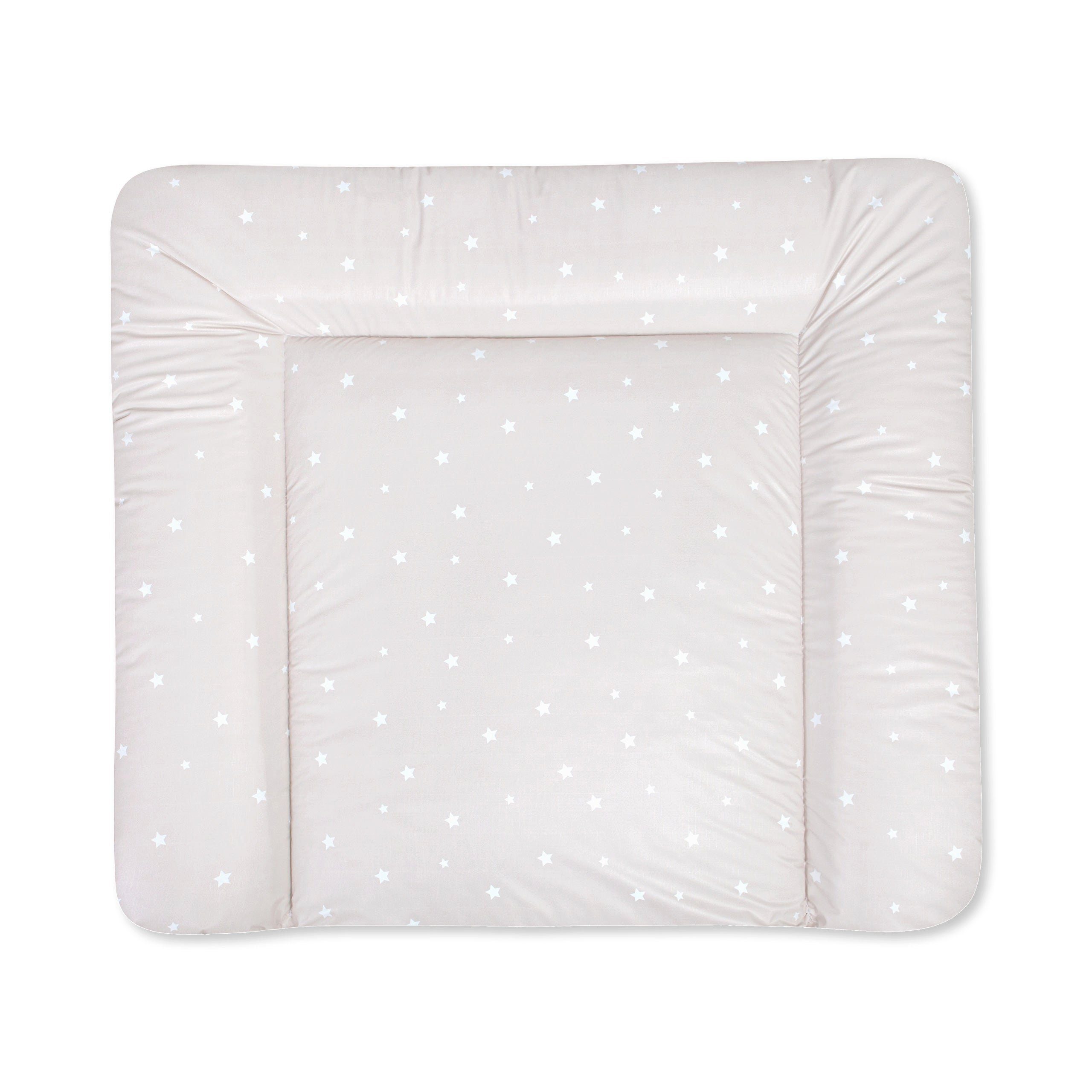Julius Zöllner Wickelauflage Folie Star beige Softy 65x75 (1-tlg), Wickelauflage Wickeltischauflage Bezug